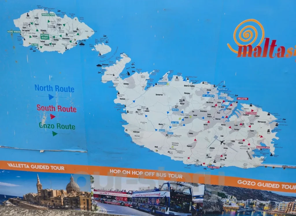 harta celor 3 mari insule ale Maltei