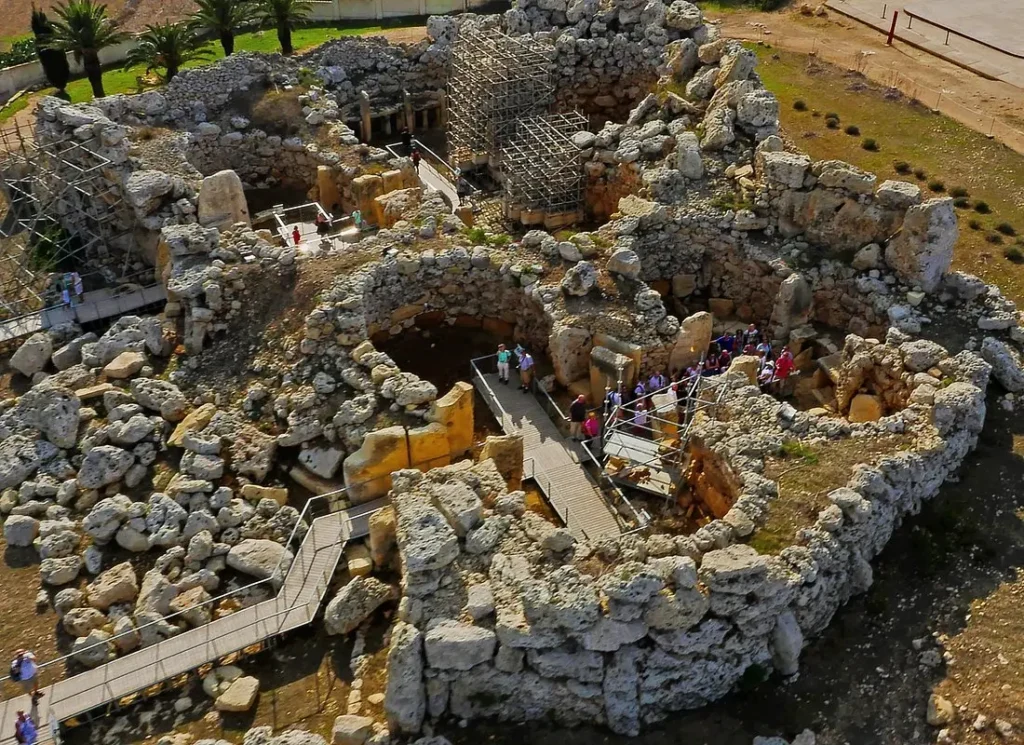 imagine aeriana cu templul ggantija