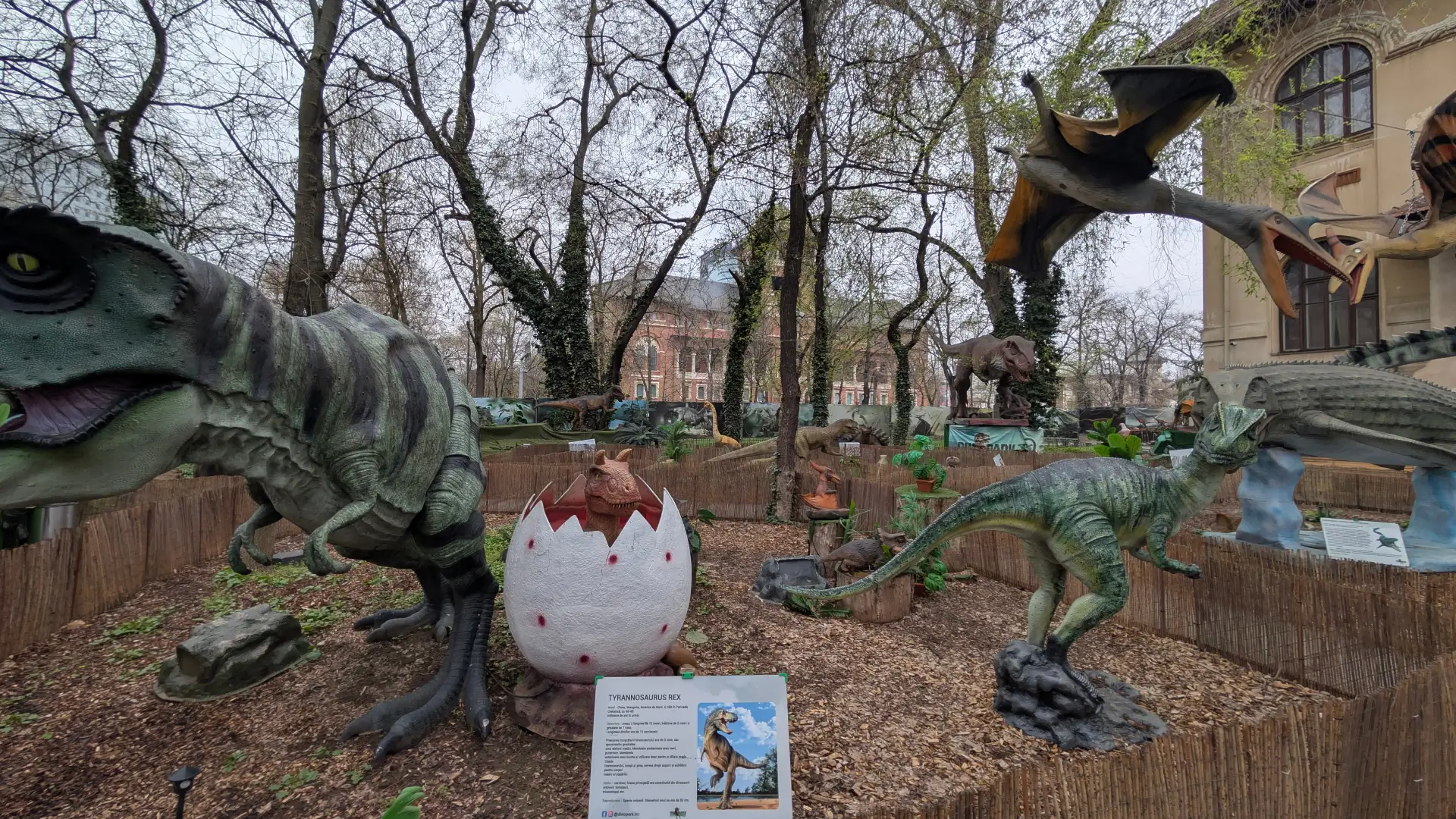 Vedere panoramica asupra dinozaurilor din Dino Park Bucuresti