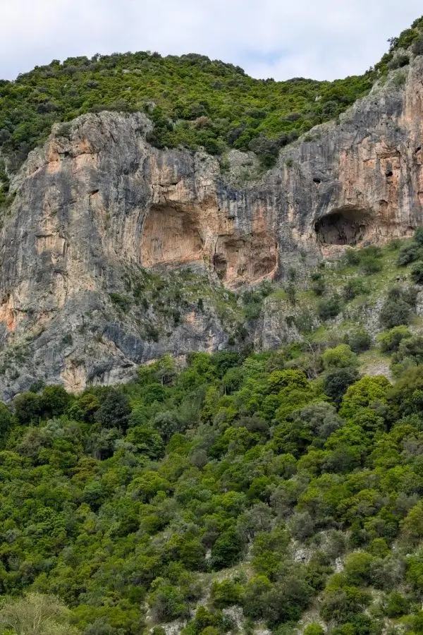 Stânci calcaroase cu vegetație mediteranăana din Valea Tembi